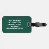 パーソナライズな緑および白いナンバープレート ラゲッジタグ (裏面横)