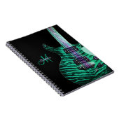 パーソナライズな緑のエレキギター音楽ノート ノートブック (右側)