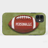 パーソナライズな緑のグランジなフットボール Case-Mate iPhoneケース (裏面(横))