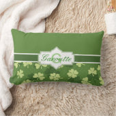 パーソナライズな緑のシャムロックSt patricks day ランバークッション (ブランケット)