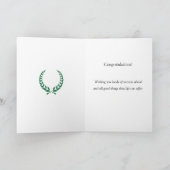 パーソナライズな緑の月桂樹の卒業 カード (内部)