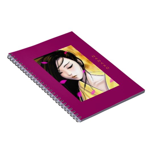パーソナライズな美しい日本製アニメの女性のアートワーク ノートブック (右側)