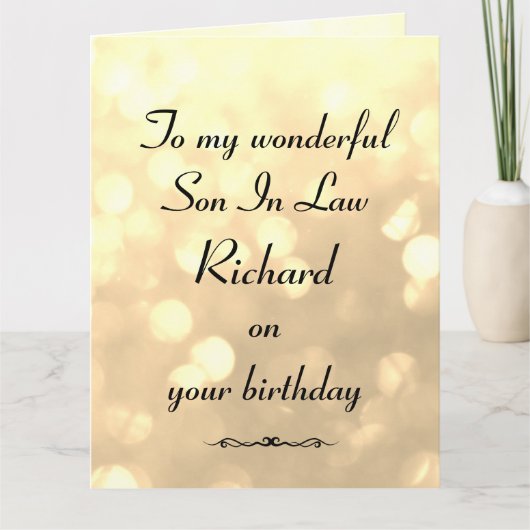 パーソナライズな義理の息子の誕生日 カード (正面)