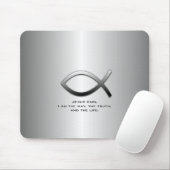 パーソナライズな聖書の詩のイエス・キリストの魚 マウスパッド (マウス)