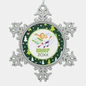 パーソナライズな聖歌隊音楽クリスマスのギフト スノーフレークピューターオーナメント (正面)