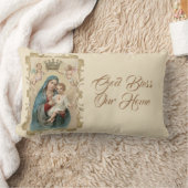 パーソナライズな聖母マリアのベビーのイエス・キリストの金ゴールドの装飾 ランバークッション (ブランケット)