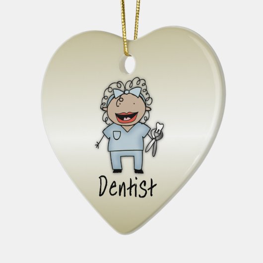 パーソナライズな職業女性の歯科医のプロフェッショナル セラミックオーナメント (左)