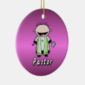 パーソナライズな職業牧師の宗教大臣 セラミックオーナメント (右)