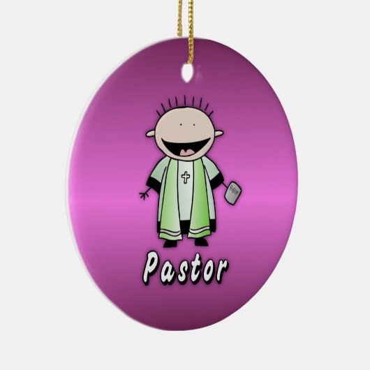 パーソナライズな職業牧師の宗教大臣 セラミックオーナメント (右)