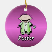 パーソナライズな職業牧師の宗教大臣 セラミックオーナメント (正面)