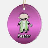パーソナライズな職業牧師の宗教大臣 セラミックオーナメント (左)
