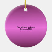 パーソナライズな職業牧師の宗教大臣 セラミックオーナメント (裏面)