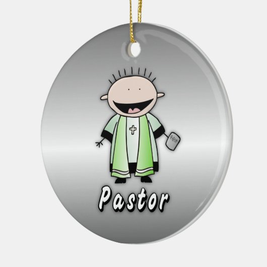 パーソナライズな職業牧師の宗教聖職者 セラミックオーナメント (左)