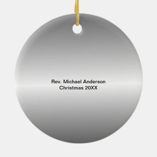 パーソナライズな職業牧師の宗教聖職者 セラミックオーナメント (裏面)