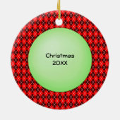 パーソナライズな職業理容師のクリスマス セラミックオーナメント (裏面)