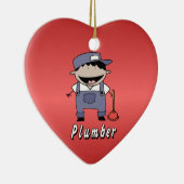 パーソナライズな職業鉛管工のカスタム セラミックオーナメント (右)