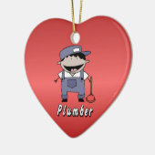 パーソナライズな職業鉛管工のカスタム セラミックオーナメント (左)