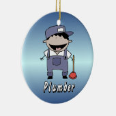 パーソナライズな職業鉛管工のカスタム セラミックオーナメント (右)