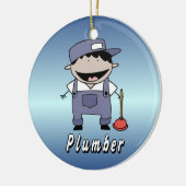 パーソナライズな職業鉛管工のカスタム セラミックオーナメント (左)