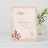 パーソナライズな自然な押された花の一見 招待状 (スタンド正面)