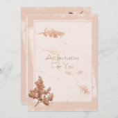 パーソナライズな自然な押された花の一見 招待状 (正面/裏面)