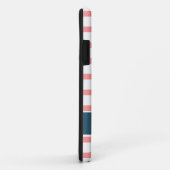 パーソナライズな航海ので、青いいかり及びバラのストライプ Case-Mate iPhoneケース (裏面/右)