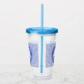 パーソナライズな航海のないかりの濃紺 アクリルタンブラー (右)