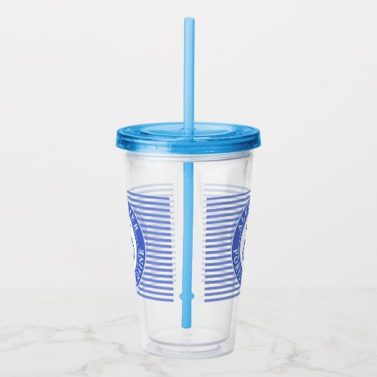 パーソナライズな航海のないかりの濃紺 アクリルタンブラー (右)