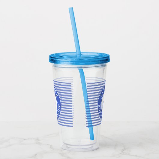 パーソナライズな航海のないかりの濃紺 アクリルタンブラー (左)