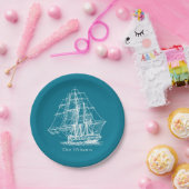 パーソナライズな航海のなヴィンテージの帆船 ペーパープレート (パーティー)