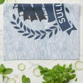 パーソナライズな航海のな帆船|の海洋波 キッチンタオル (折り畳み)