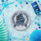 パーソナライズな航海のな帆船|の海洋波 ペーパープレート (パーティー)