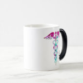 パーソナライズな色のナースのための変更のコーヒー・マグ モーフィングマグカップ (正面右)