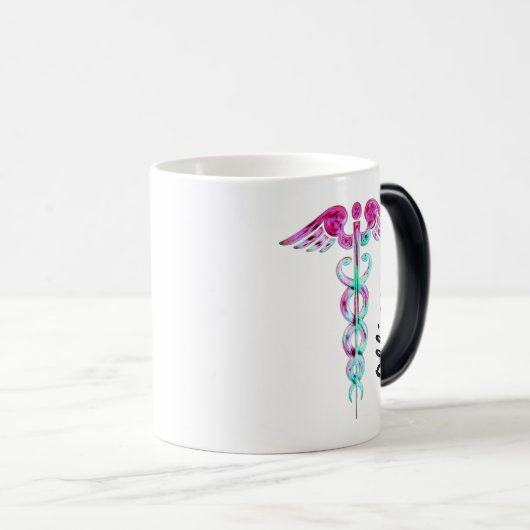 パーソナライズな色のナースのための変更のコーヒー・マグ モーフィングマグカップ (正面右)