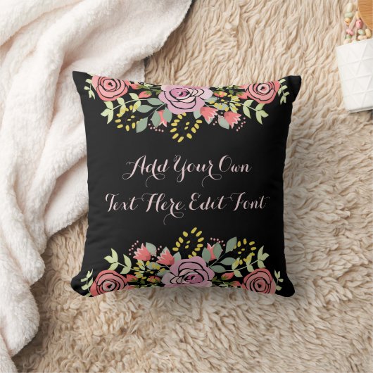 パーソナライズな花のやる気を起こさせるな引用文 クッション (ブランケット)