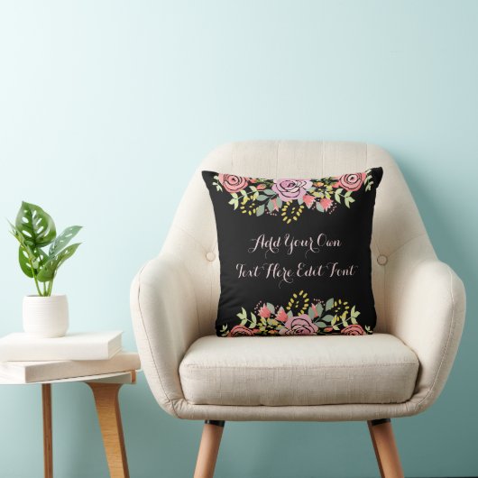 パーソナライズな花のやる気を起こさせるな引用文 クッション (椅子)
