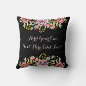 パーソナライズな花のやる気を起こさせるな引用文 クッション (裏面)
