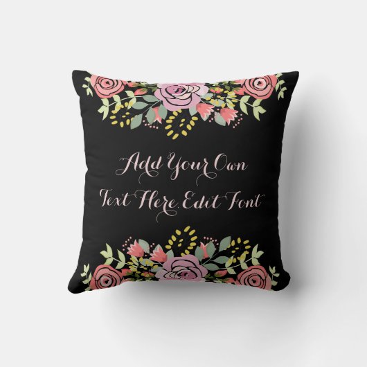 パーソナライズな花のやる気を起こさせるな引用文 クッション (裏面)