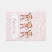 パーソナライズな花のサファリのバレリーナ フリースブランケット (正面(横))