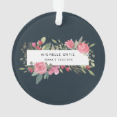 パーソナライズな花のダンスの先生 オーナメント (裏面)