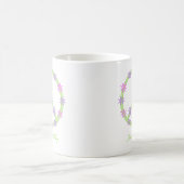 パーソナライズな花のピースサインのマグ コーヒーマグカップ (中央)