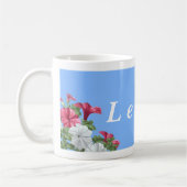 パーソナライズな花のマグ コーヒーマグカップ (左)
