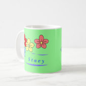 パーソナライズな花のマグ コーヒーマグカップ (正面左)