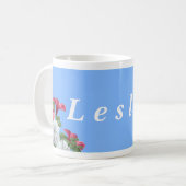 パーソナライズな花のマグ-ペチュニア コーヒーマグカップ (正面左)