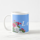 パーソナライズな花のマグ-ペチュニア コーヒーマグカップ (左)
