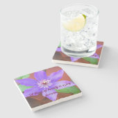 パーソナライズな花の石造りのコースター ストーンコースター (横)