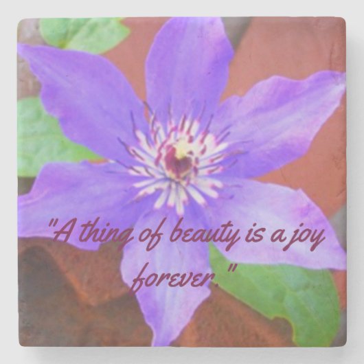 パーソナライズな花の石造りのコースター ストーンコースター (正面)