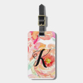 パーソナライズな花の荷物Tage ラゲッジタグ (正面縦)