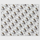 パーソナライズな英国のブルドッグの子犬 ラッピングペーパー (フラット)