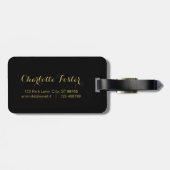 パーソナライズな荷物のラベルのストライプのな金ゴールドのハート ラゲッジタグ (裏面横)